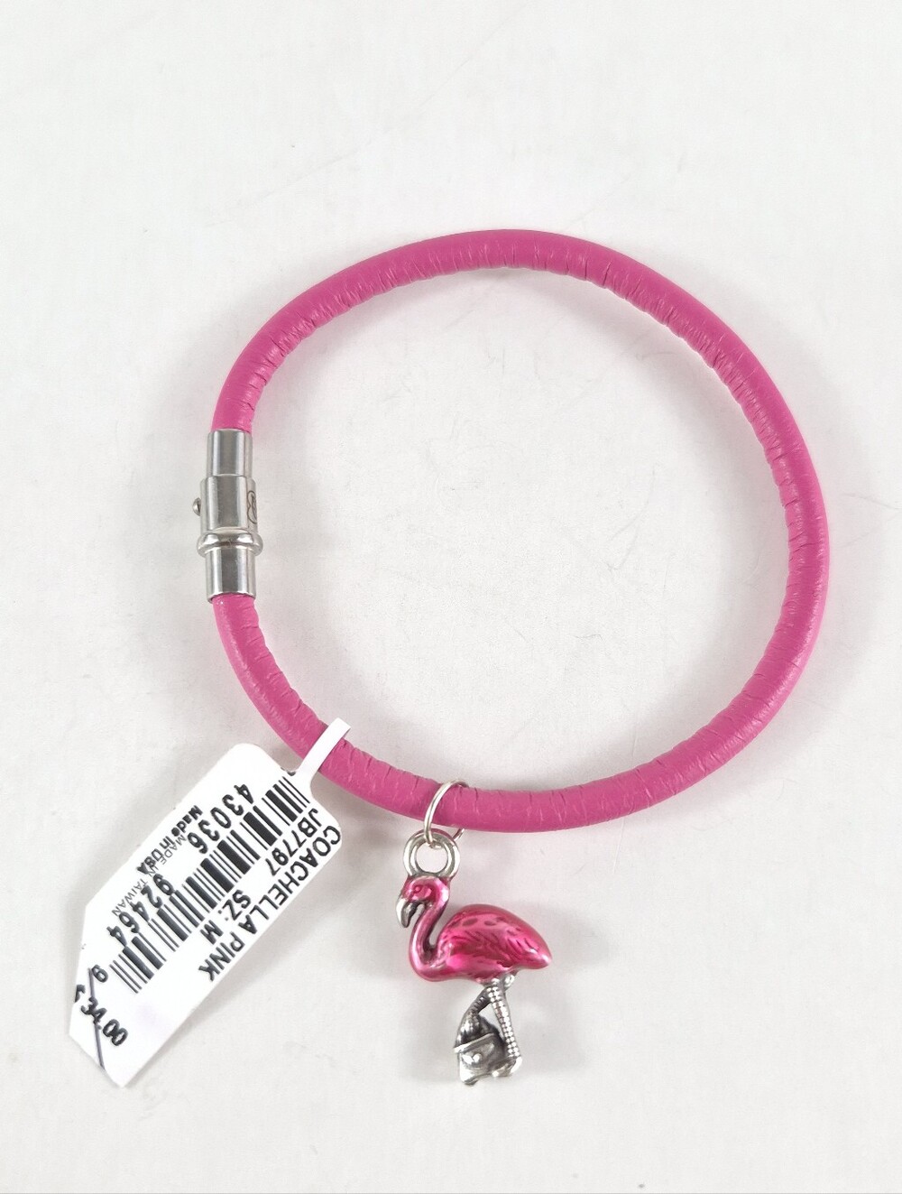 Brighton Coachella Pink Flamingo Charm Leather Bracelet NWT - Picture 2 of 7